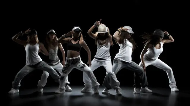 pngtree different female dancers dressed in white and black image 2563650